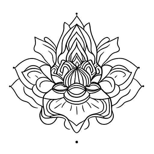 A Minimalist Tattoo Of A Lotus Flower Growing Out Of A Bicycle Chain