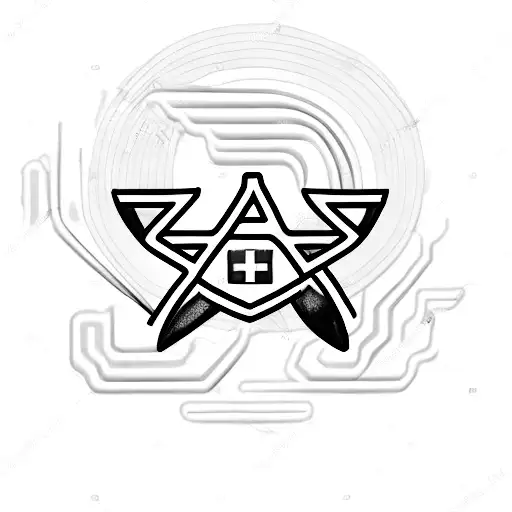 Red Neon Cross With Black Lightning Behind It