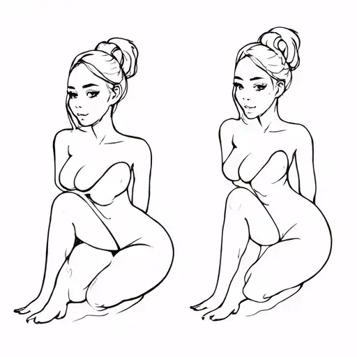 Xartoon Sweety In Four Different Positions Thin Line