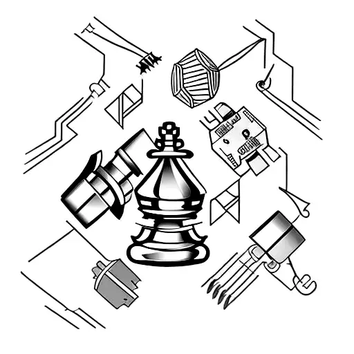 A Chess Piece Made Up Of Electrical Components