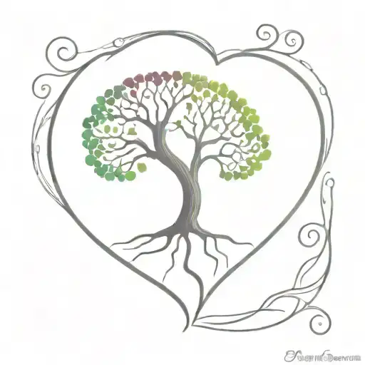 A Tree Of Life In The Shape Of A Heart And A Brain