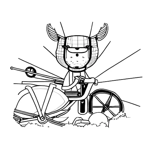 Motorcycle And A Friend Working On Bikes