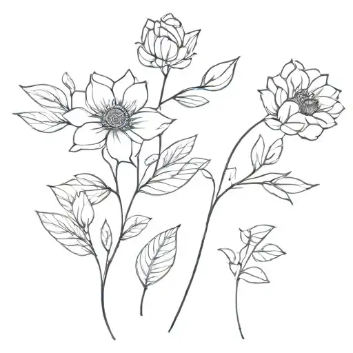 Minimalist Floral Patterns Intertwined