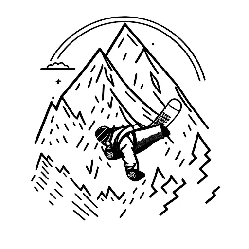 Snowboarder Doing A Backflip Over A Mountain Peak