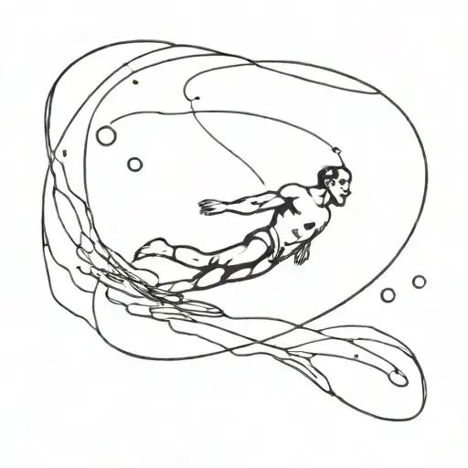 Man Floating On Water