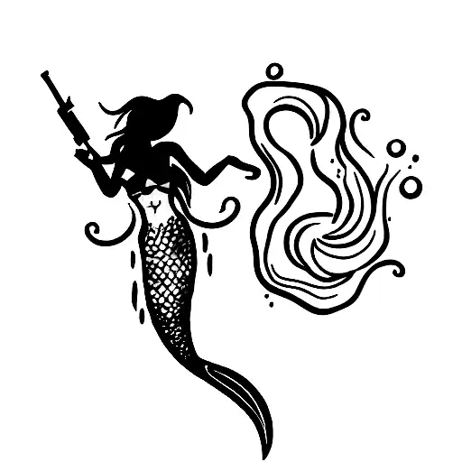 A Mermaid Holding A Grenade