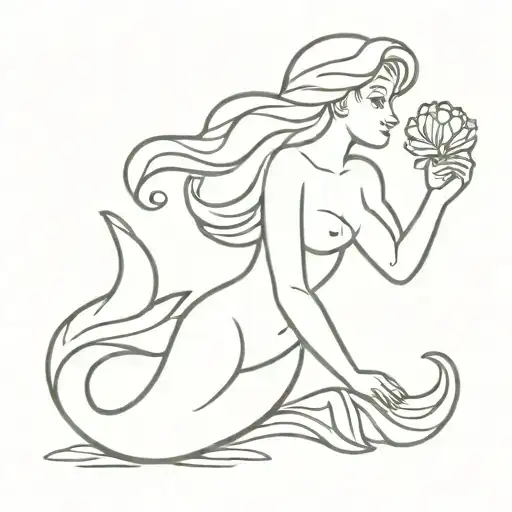 Little Mermaid Statue Copenhagen Tattoo Idea For Men