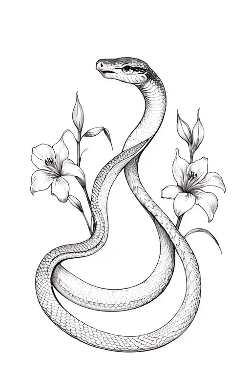 I Want There To Be A Snake About 10 Cm Long And 5 Cm Wide With Iris Flowers As Motifs In The Snake