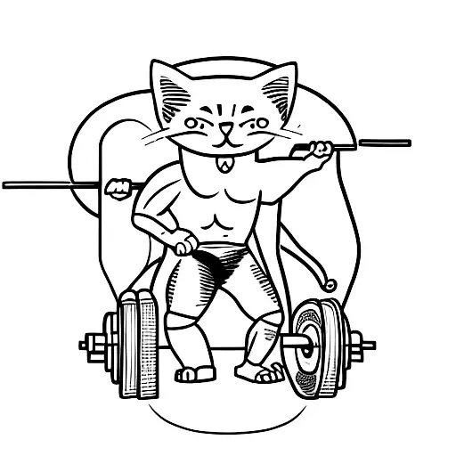 Olympic Weightlifter Lifting A Cat Instead Of A Barbell