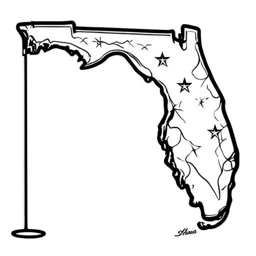 State Flag Of Florida With Golf