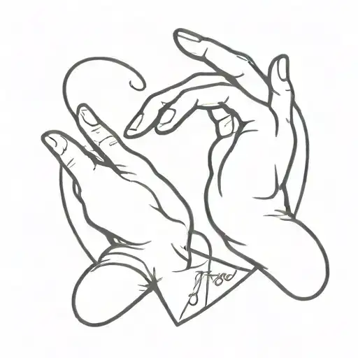 Two Hands Forming A Heart With The Word 'Sister' In Sign Language