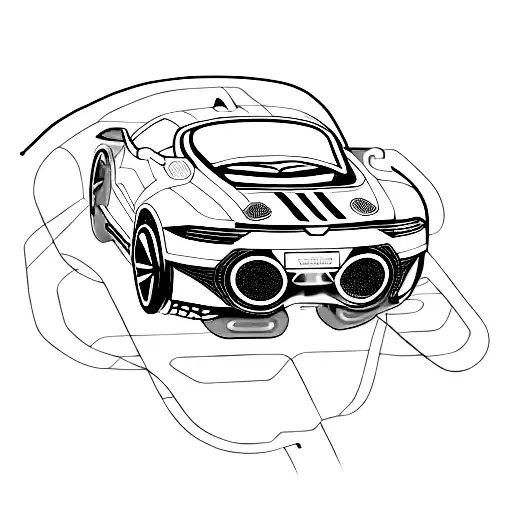 A Sleek Sports Car With Neon Lights And Circuitry Patterns