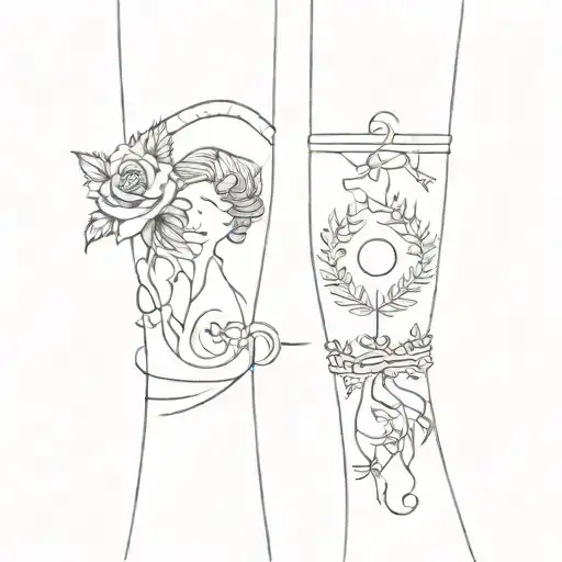 Bracelet Couple Tattoo Design Combining
