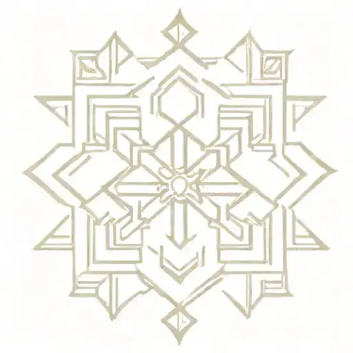 A Fine Line Tattoo Of A Maori-inspired Snowflake Design Representing New Zealand's Winter Wonderland