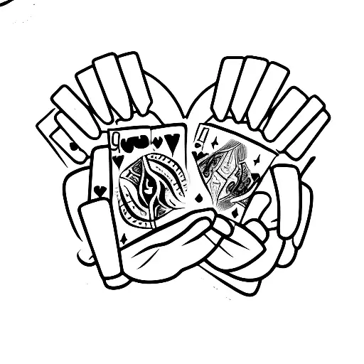 A Poker Hand With All The Cards On Fire