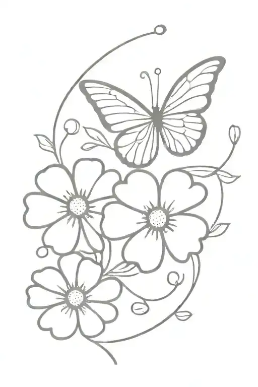 Daisy With 1 Angel Wing And 1 Butterfly Wing Spread