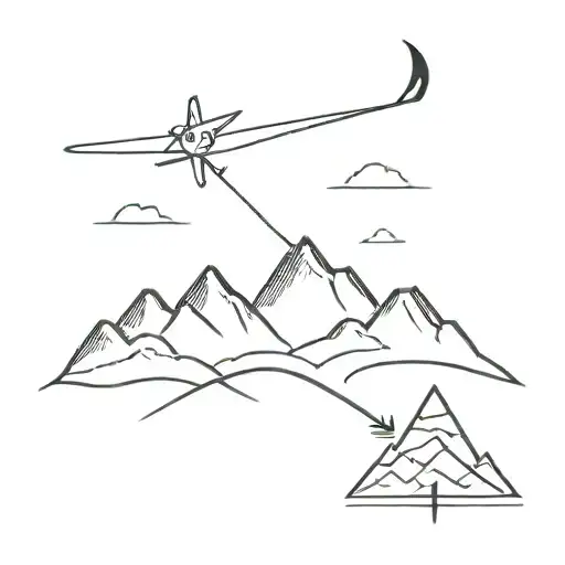 Travel Mountain Arrow Plane And