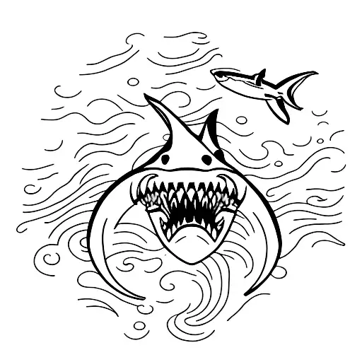 An Ariel View Of A Shark Swimming