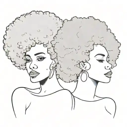 Mother And Daughter With Afro Holding