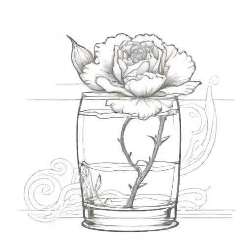 Carnation In A Catavino Of Water