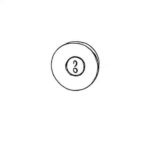 Simple Small Fine Line Art Of A Sewing Button