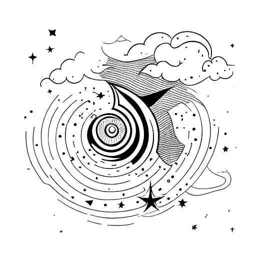 A Single Shooting Star With A Clean Lineart Design