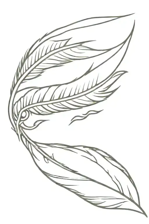 Native American Feather With Birds Flying