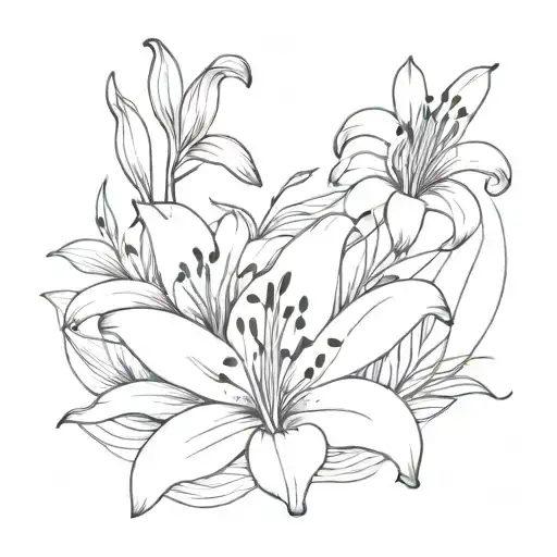 Tiger Lilly With Ocean Scene