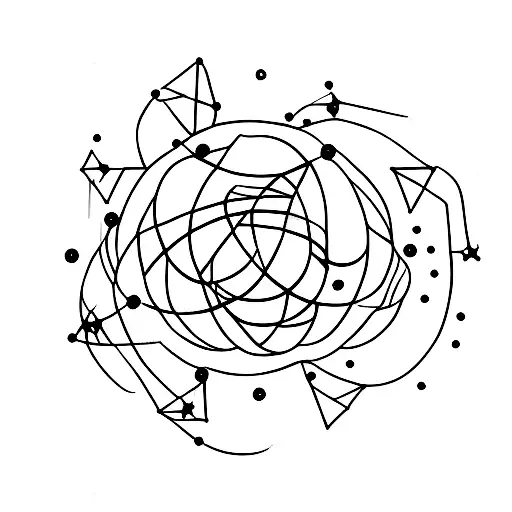 Simple Saturn With Cancer Constellation