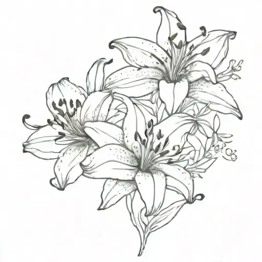 Tiger Lilly With Ocean Scene