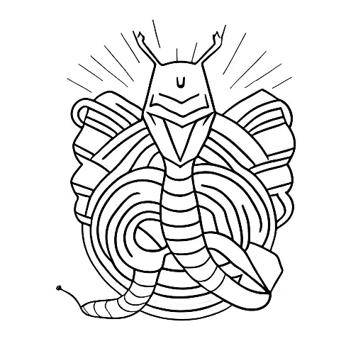 Single Line Of New York Skyline Made Of Serpent