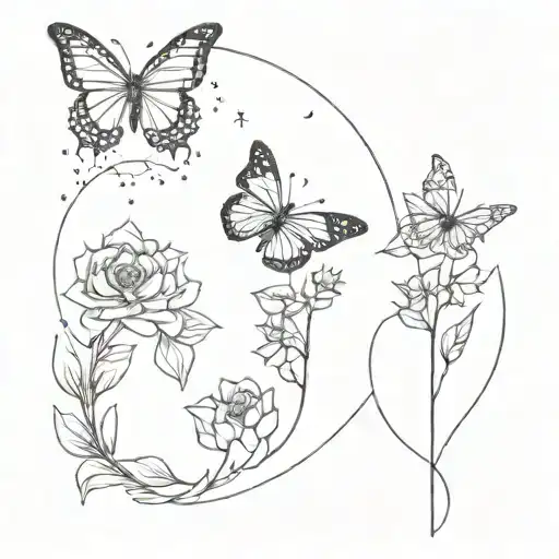 Butterfly Or Flower Or Sun Moon Surrounded