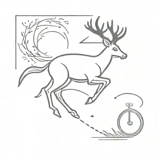 Deer And Bike Jumping
