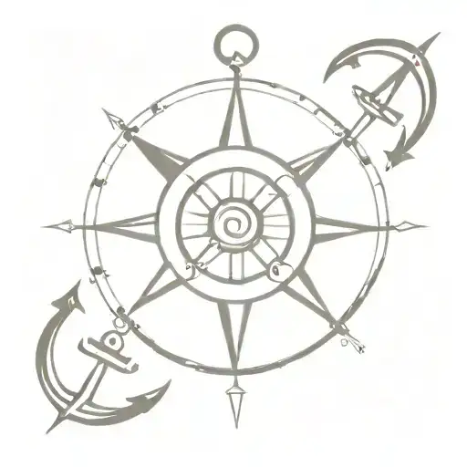 Simple Compass And Anchor Intertwined Representing The Client's