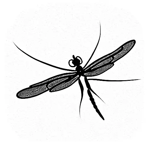 Dragonfly With A Wild Flower Simple Small