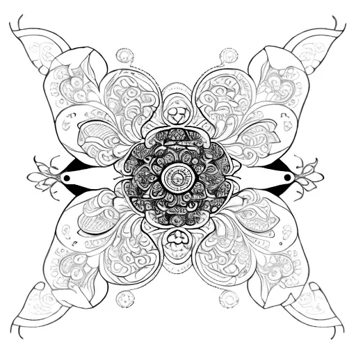 A Mesmerizing Moon With Intricate Floral Patterns And Butterflies