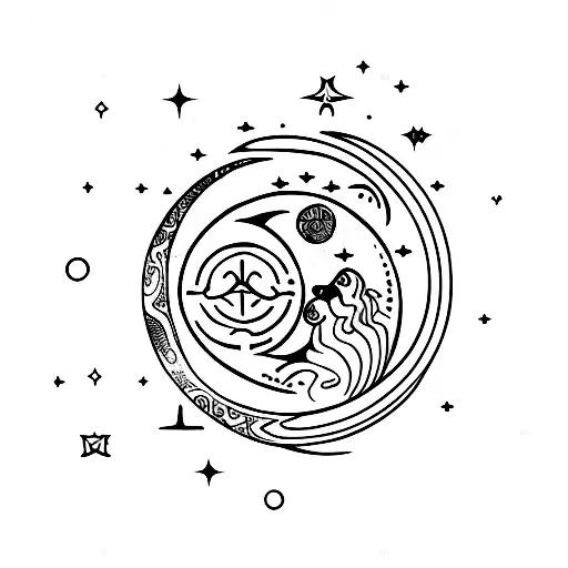 Moon With Aquarius Zodiac