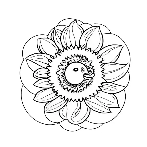 A Daisy Flower With Stars Around Moon In The Back