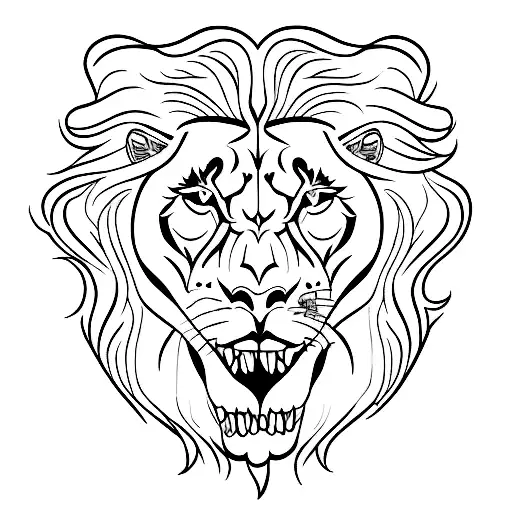 A Majestic Lion Standing Proudly With A Rifle In Its Mouth