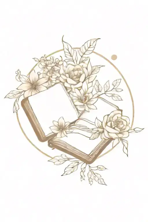 Books Surrounded By Florals Hip