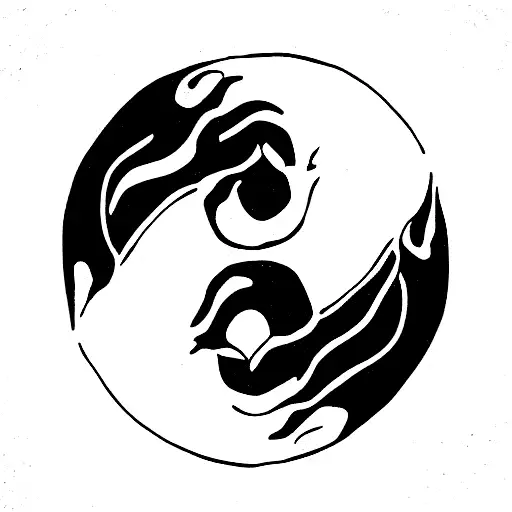 Koi Fishes Making Ying Yang Symbol