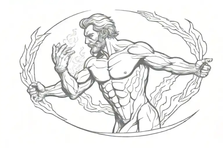 Prometheus With Fire In His Hands