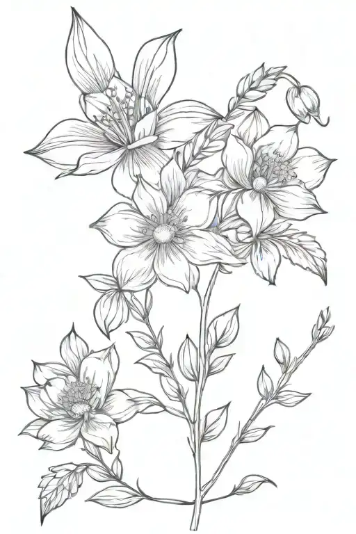 Lupine Rose And Daisy Flowers Intertwined