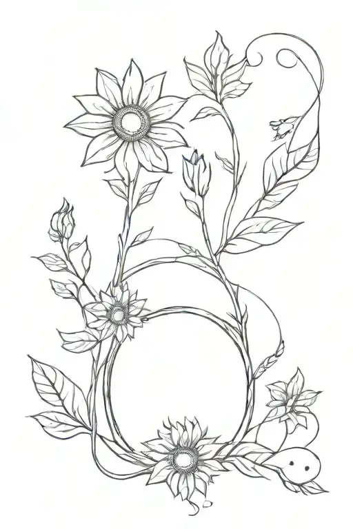 Caterpillar Life Cycle With Sunflower Growing