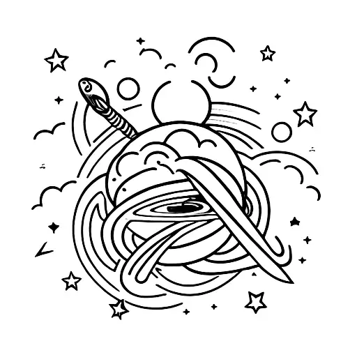 Saturn With Its Ring In A Pin Form