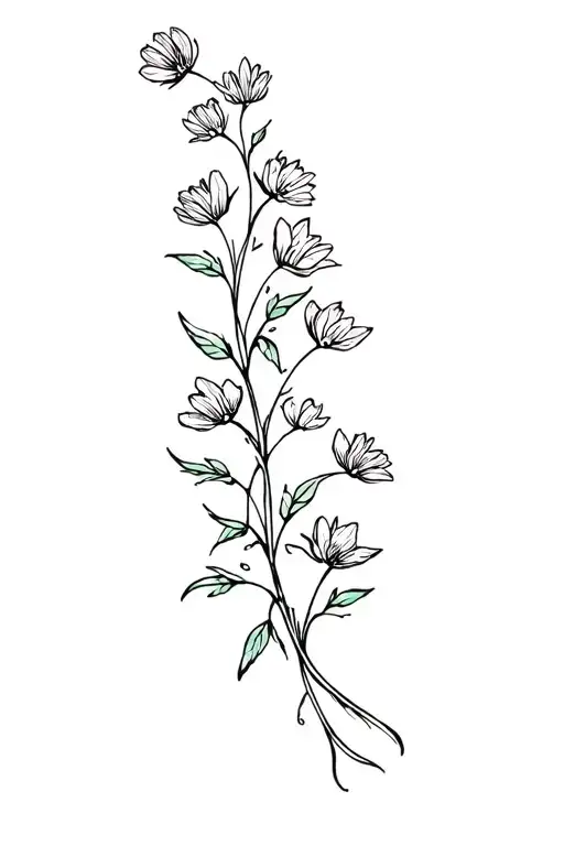 Vine With Wildflowers Intertwined