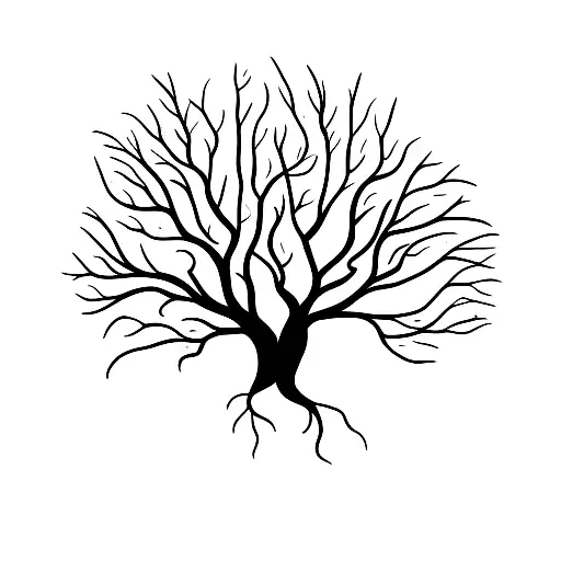A Tattoo Of A Mother Tree With Roots Symbolizing Different Aspects Of Motherhood