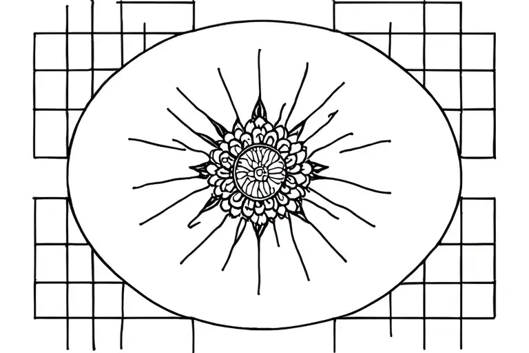 Mandala Incorporating Sun Shining And Flowers