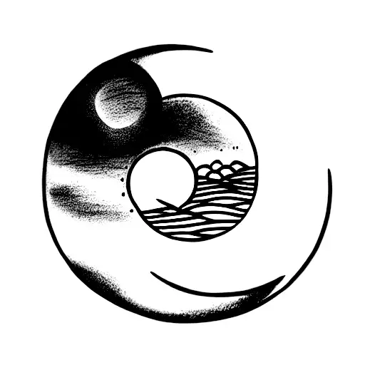 Wave With Sun And Moon