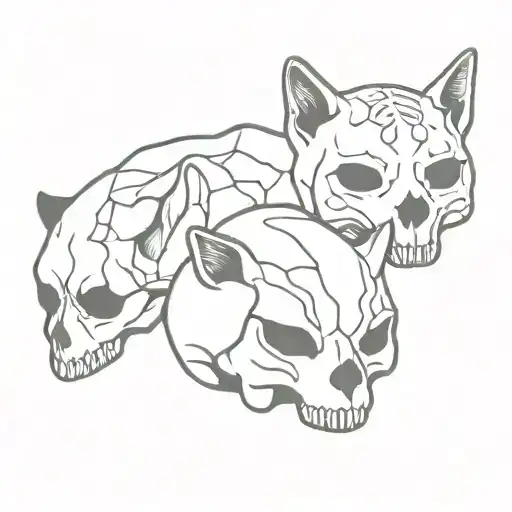 5 Cat Skulls